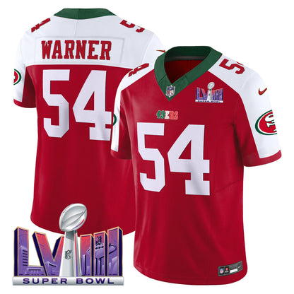 Men's 49ers Mexico Super Bowl LVIII Patch Vapor Jersey - All Stitched