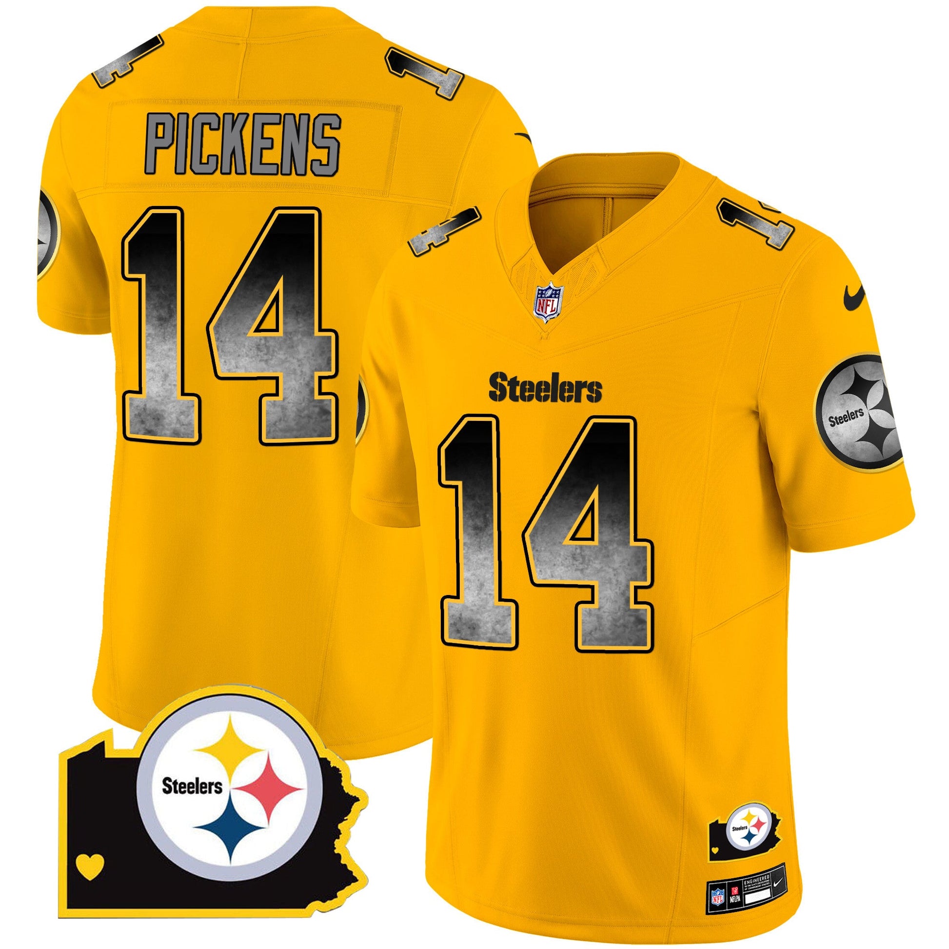Men's Steelers Arch Smoke Home Patch Vapor Jersey - All Stitched