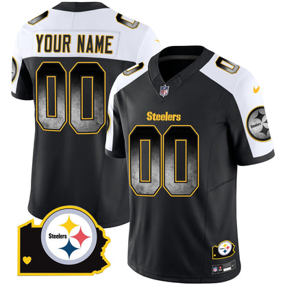 Steelers Arch Smoke Home Patch Vapor Custom Jersey - All Stitched