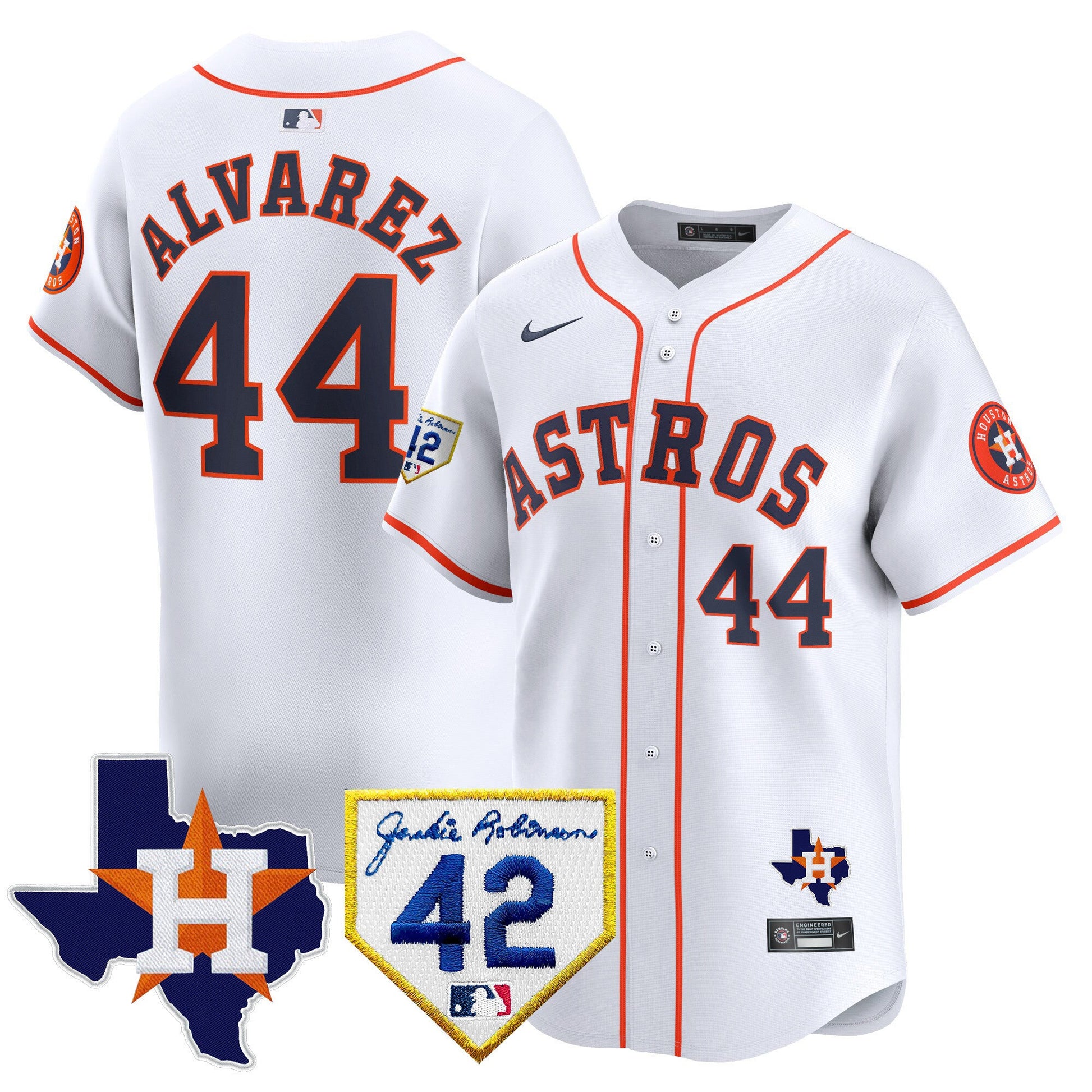 Men's Houston Astros 2024 Robinson & Texas Patch Vapor Premier Limited Jersey - All Stitched