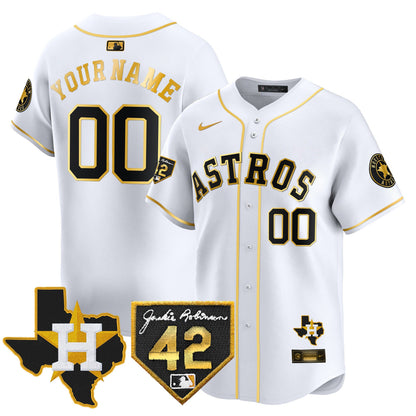 Houston Astros 2024 Robinson & Texas Patch Vapor Premier Limited Custom Jersey - All Stitched
