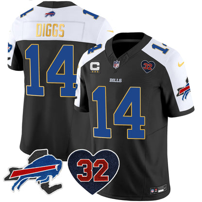 Men's Bills O.J. Simpson Patch Gold Trim Vapor Limited Jersey - All Stitched