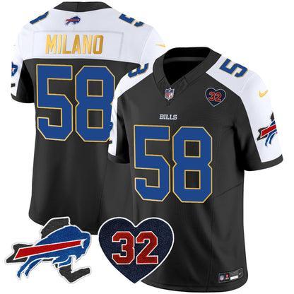 Men's Bills O.J. Simpson Patch Gold Trim Vapor Limited Jersey - All Stitched