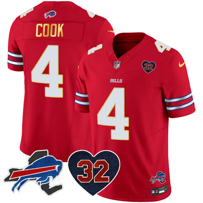 Men's Bills O.J. Simpson Patch Gold Trim Vapor Limited Jersey - All Stitched