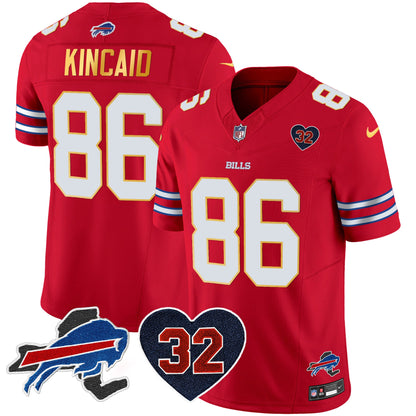 Men's Bills O.J. Simpson Patch Gold Trim Vapor Limited Jersey - All Stitched