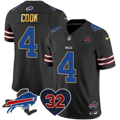 Men's Bills O.J. Simpson Patch Gold Trim Vapor Limited Jersey - All Stitched