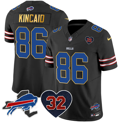 Men's Bills O.J. Simpson Patch Gold Trim Vapor Limited Jersey - All Stitched