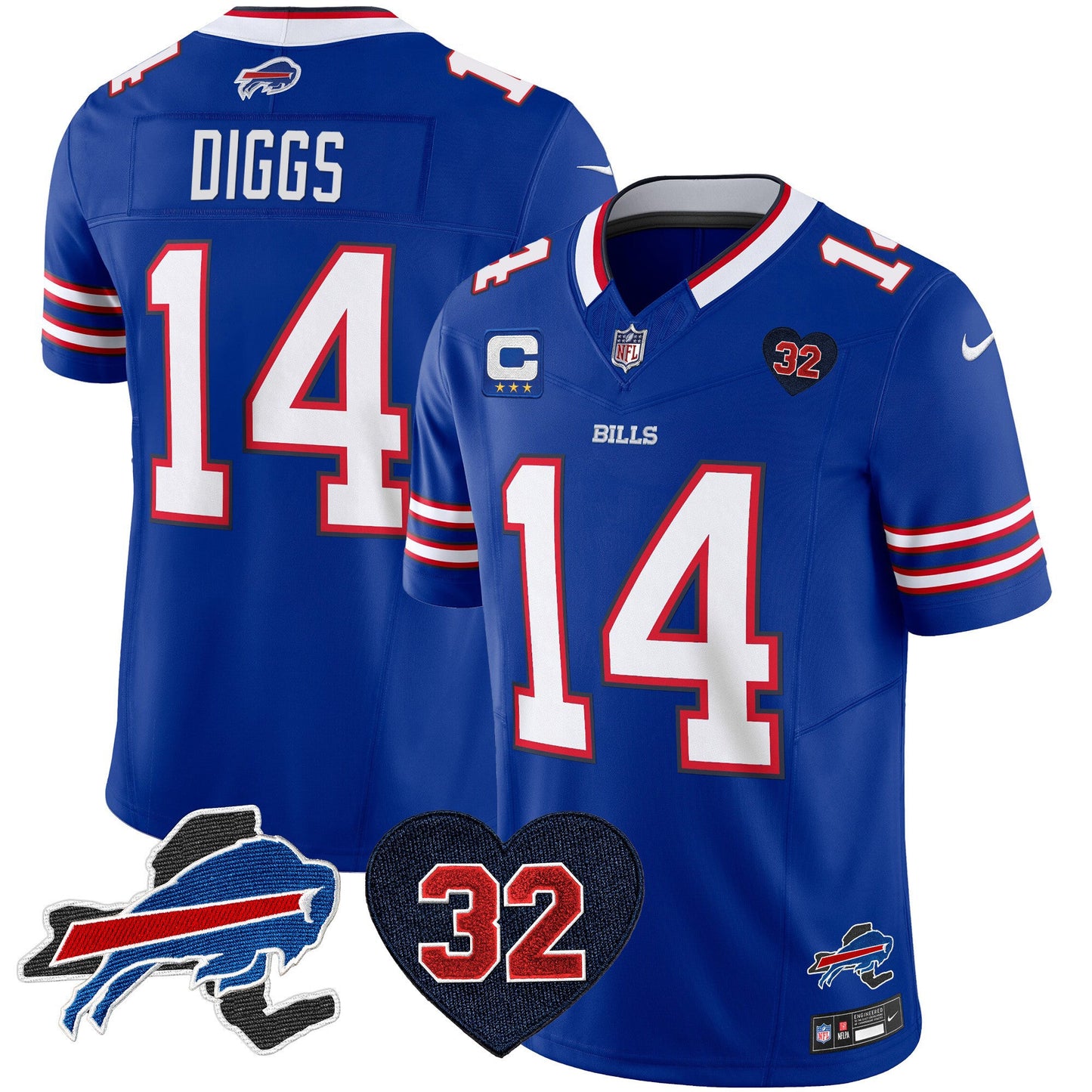 Men's Bills O.J. Simpson Patch Vapor Limited Jersey - All Stitched