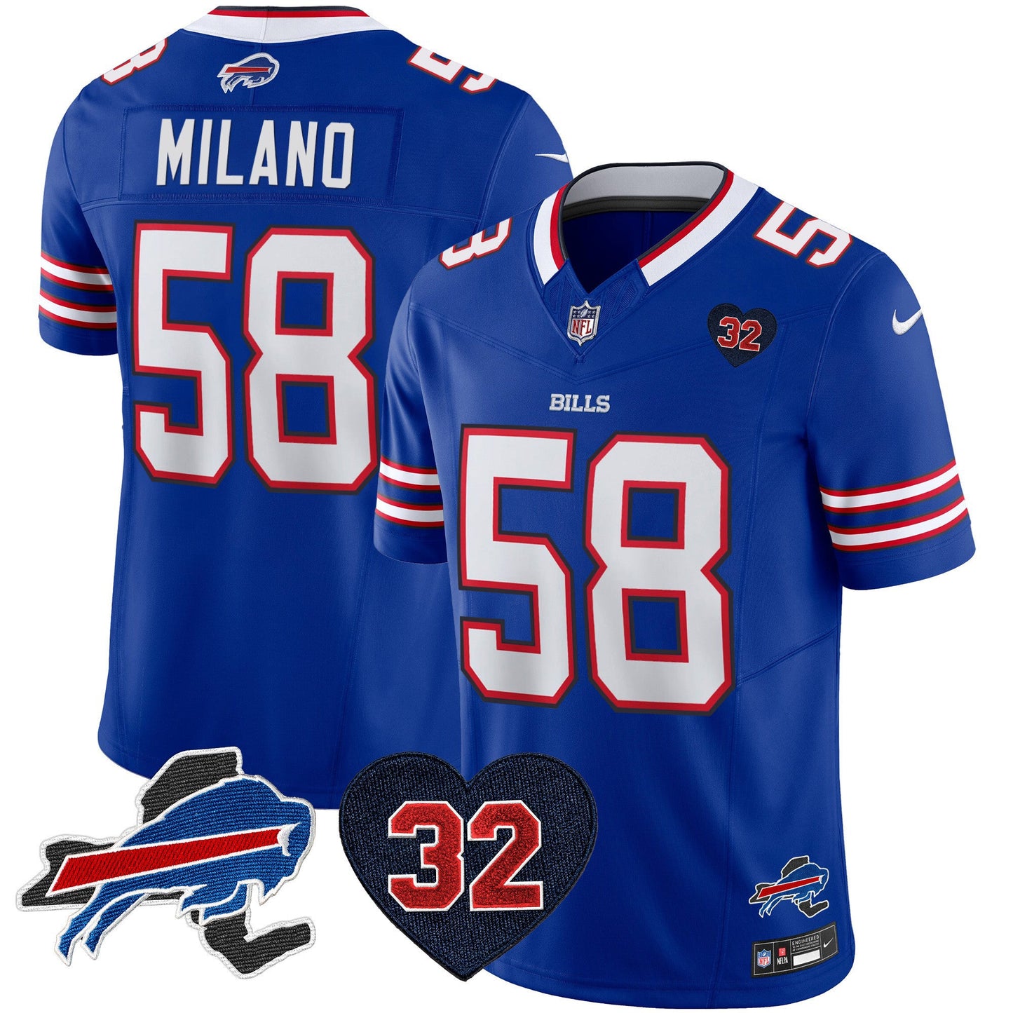 Men's Bills O.J. Simpson Patch Vapor Limited Jersey - All Stitched