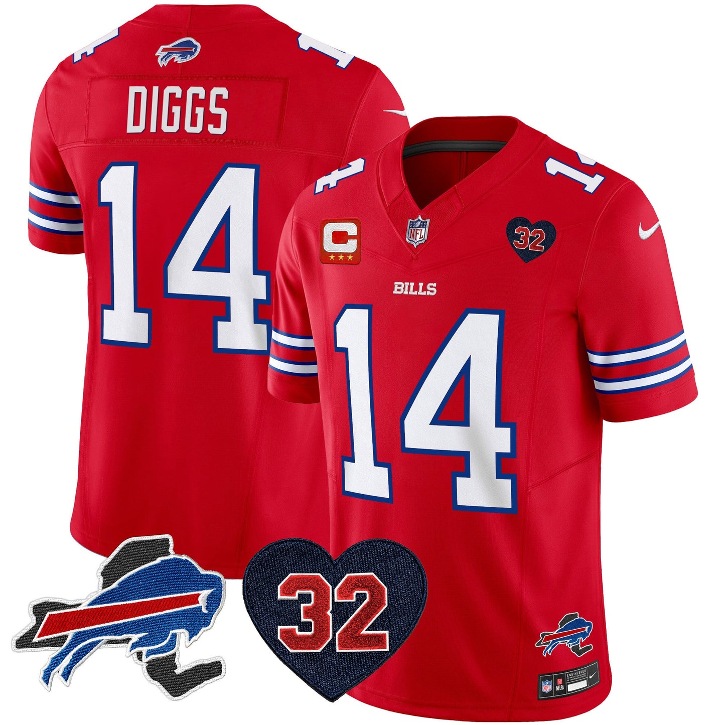 Men's Bills O.J. Simpson Patch Vapor Limited Jersey - All Stitched