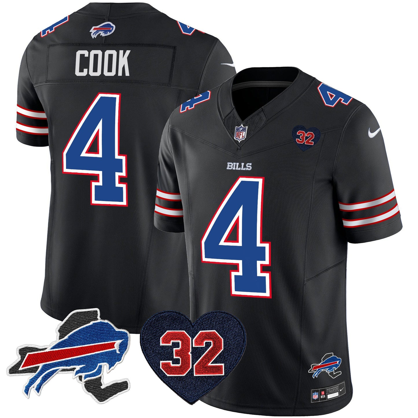 Men's Bills O.J. Simpson Patch Vapor Limited Jersey - All Stitched