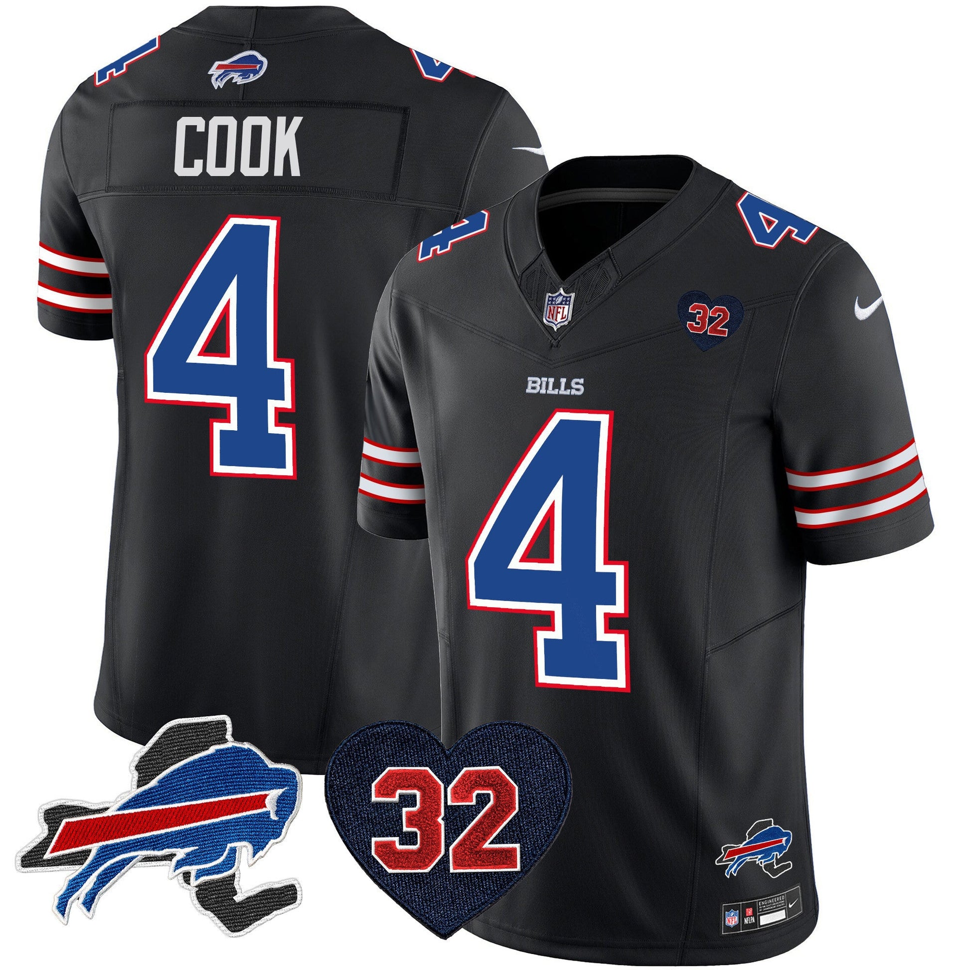 Men's Bills O.J. Simpson Patch Vapor Limited Jersey - All Stitched