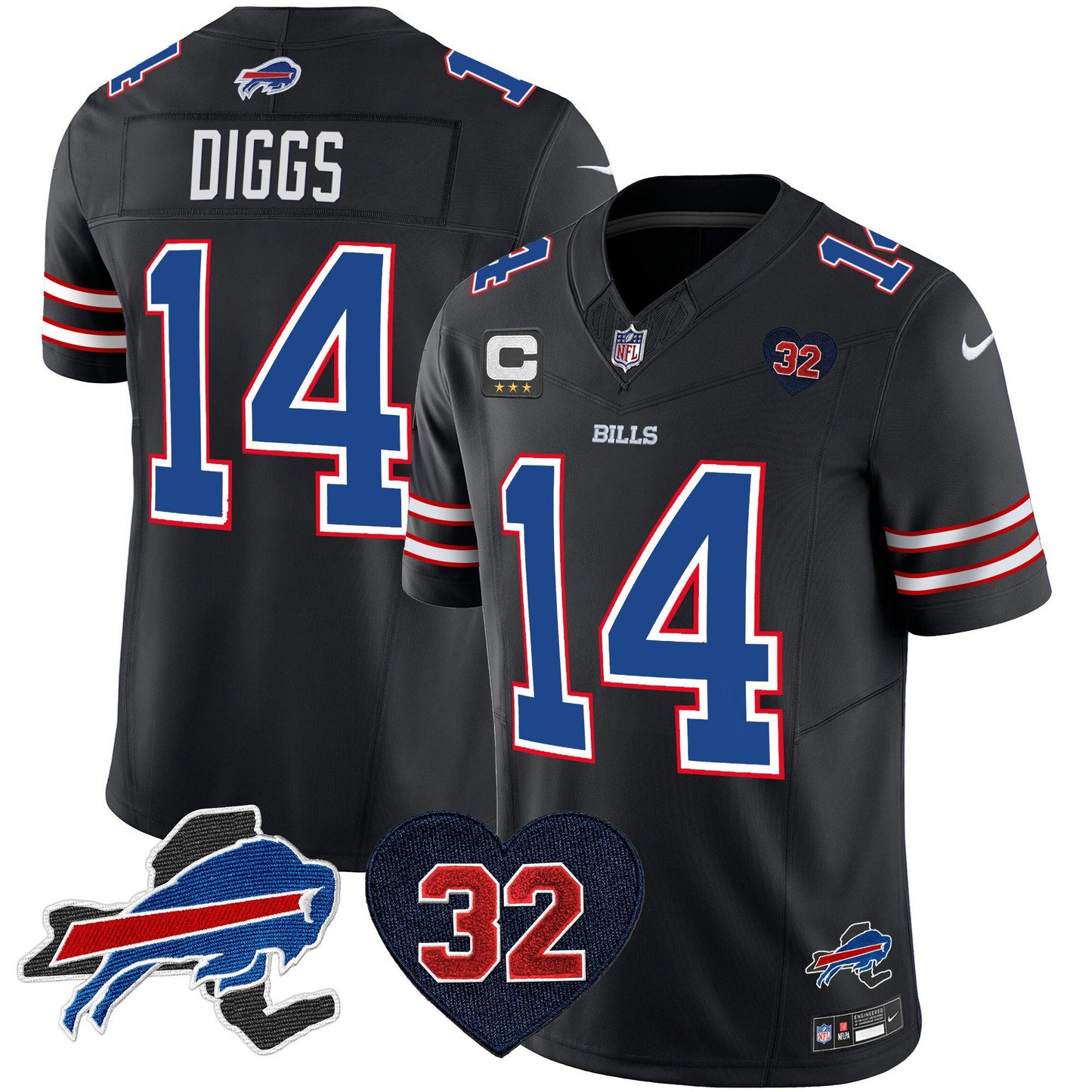 Men's Bills O.J. Simpson Patch Vapor Limited Jersey - All Stitched