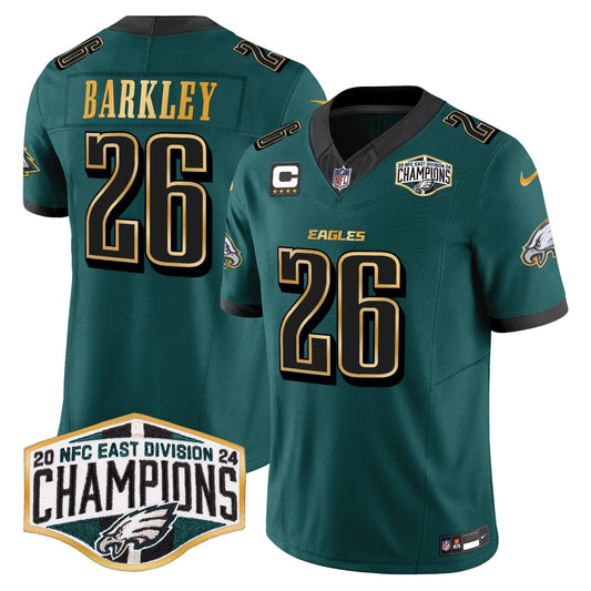 Eagles 2024 NFC East Division Champions Gold Trim Vapor Limited Jersey - Stitched