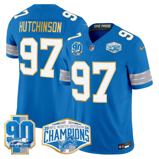 DET 2024 NFC North Division Champions Patch Gold Trim Vapor Limited Jersey - Stitched