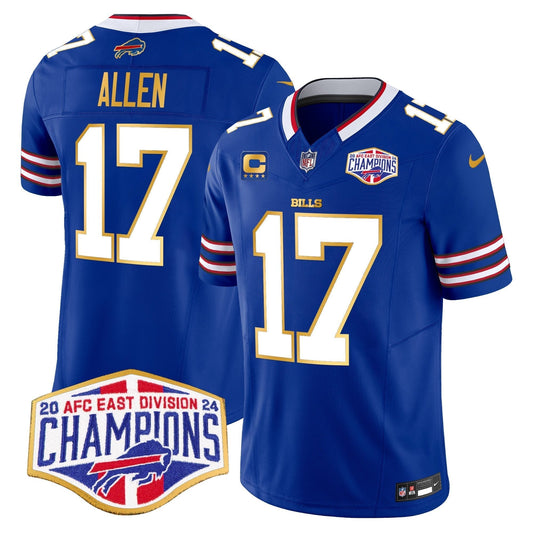 Bills 2024 AFC East Division Champions Gold Trim Vapor Limited Jersey - Stitched