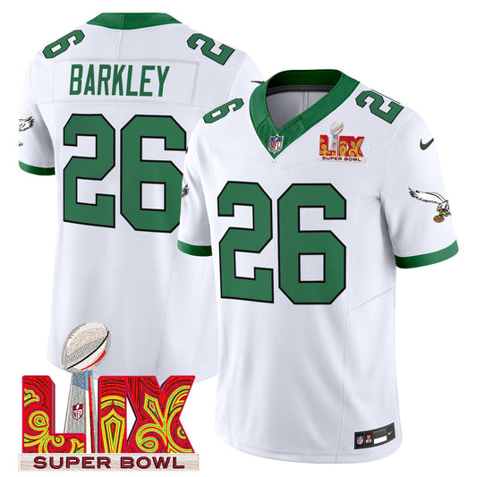 PHI Kelly Green Super Bowl LIX Patch Vapor Limited Jersey - Stitched