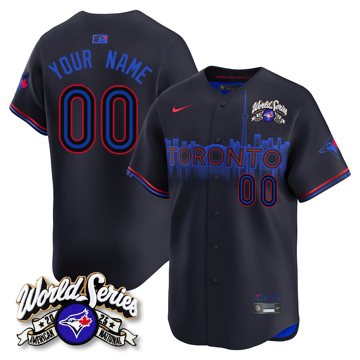 Toronto Blue Jays 2025 American League Champions Custom Jersey - All Stitched