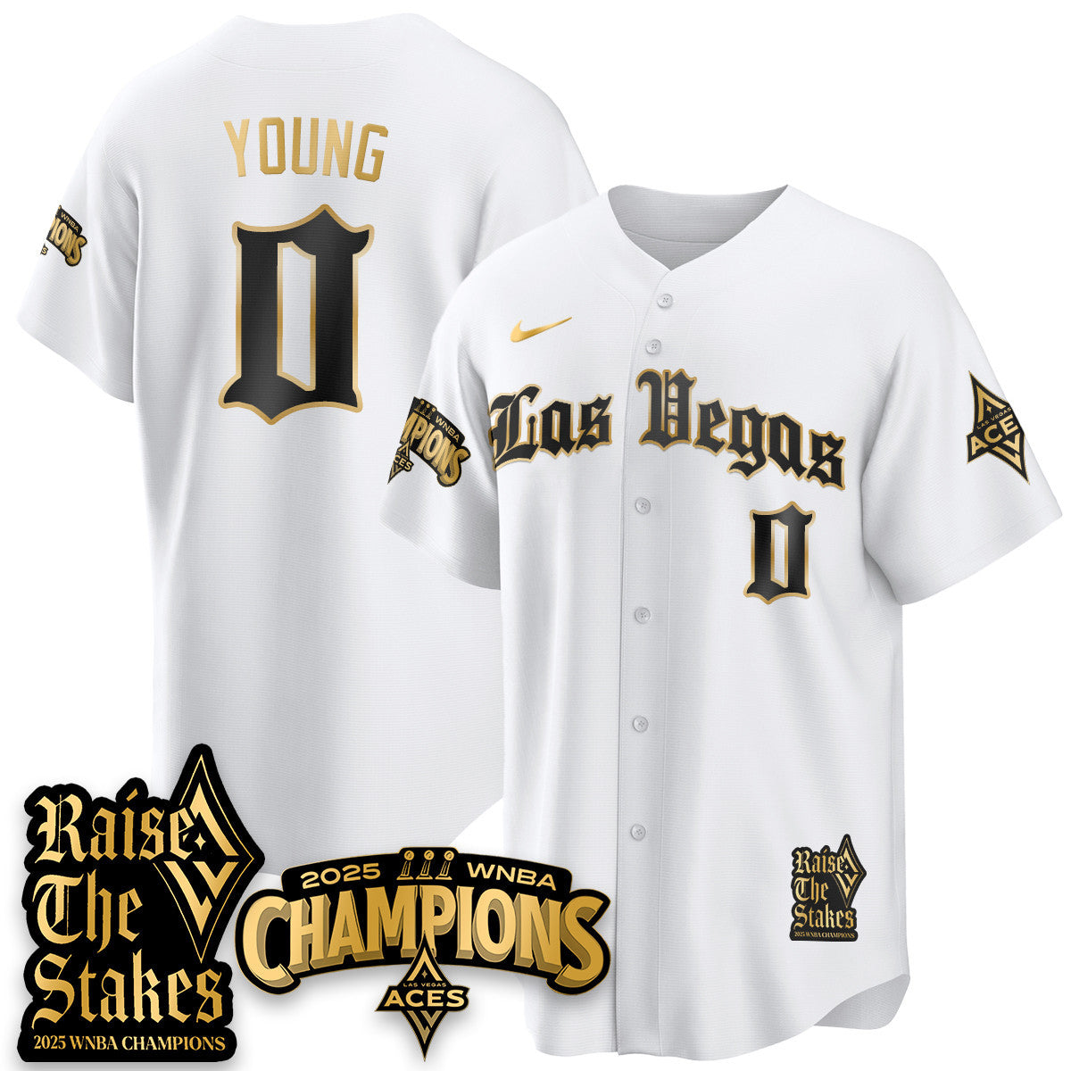 Las Vegas Aces 2025 WNBA Championship Baseball Jersey - All Stitched