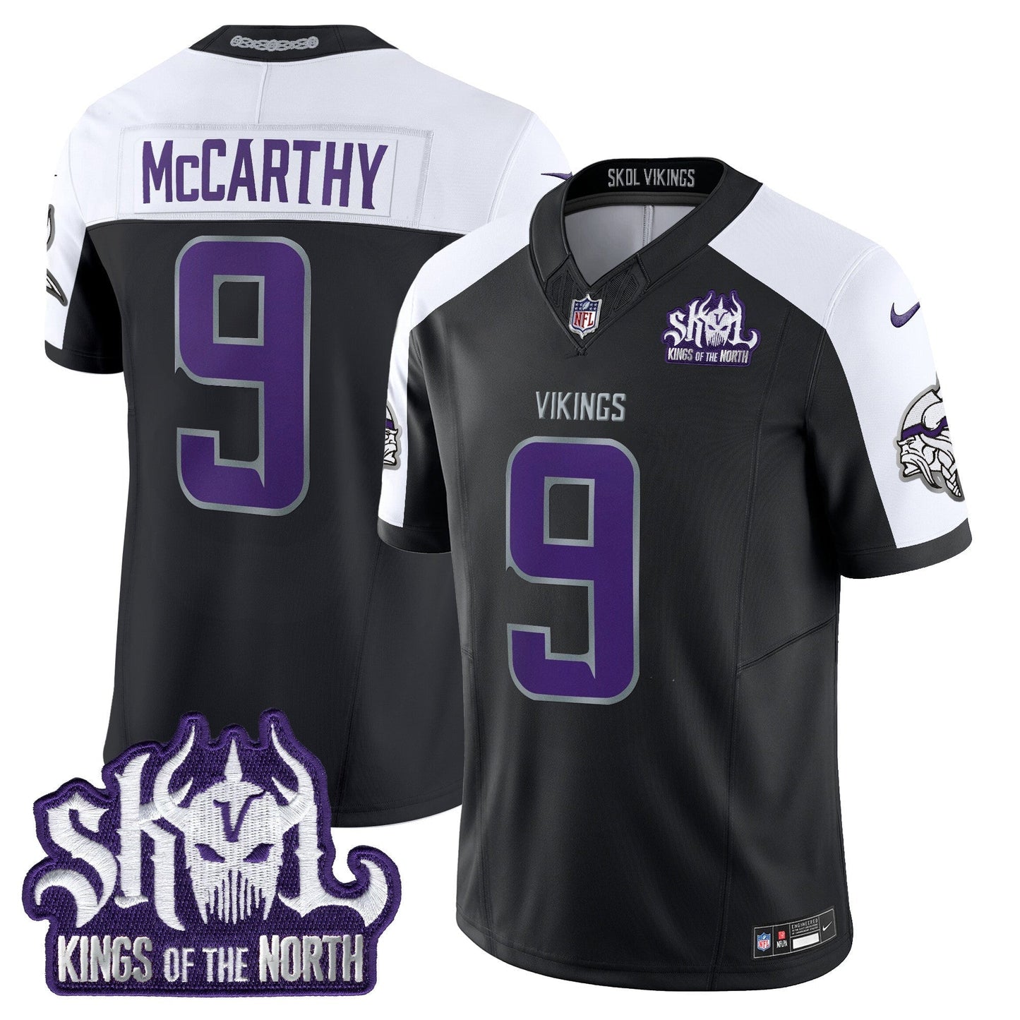 Men's Minnesota Vikings 2025 Winter Warrior Skol Patch Vapor Limited Jersey - All Stitched