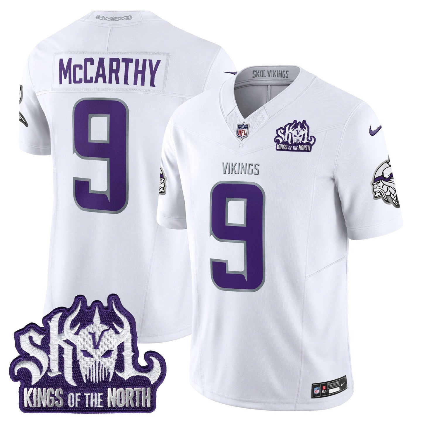Men's Minnesota Vikings 2025 Winter Warrior Skol Patch Vapor Limited Jersey - All Stitched