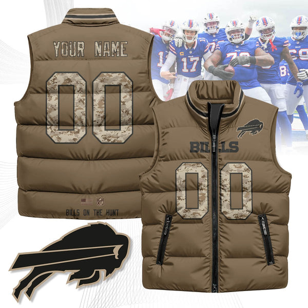 Custom Buffalo Bills Hunting Unisex Puffer Vest