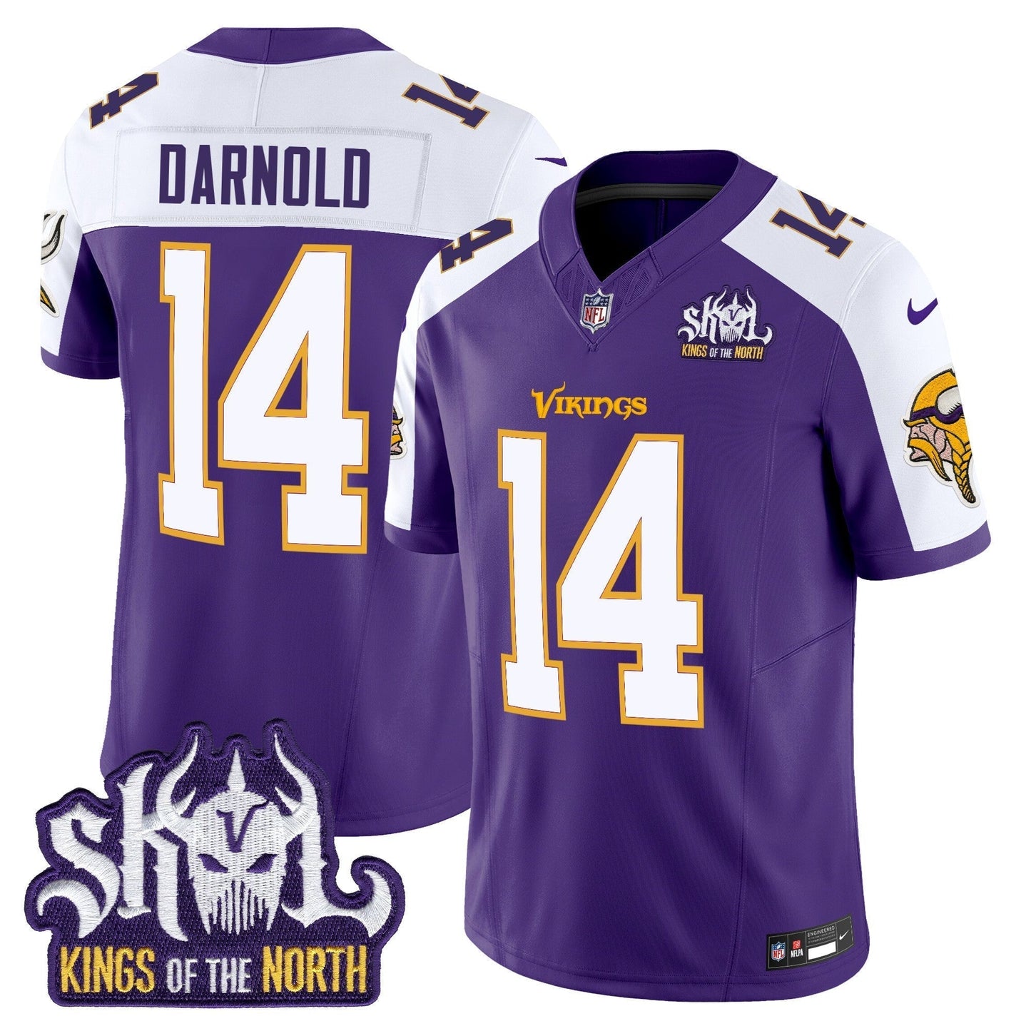 MIN King Of The North Patch Throwback Vapor Limited Jersey V2 - All Stitched