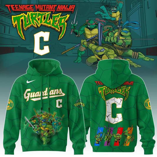 .         Cleveland Guardians MLB x Ninja Turtles Special Edition Hoodie 2025