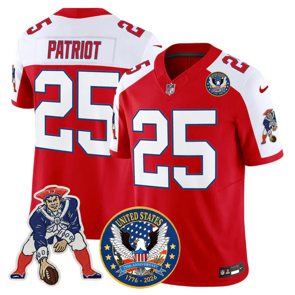 NE Throwback America 250th Patch Vapor Limited Jersey - All Stitched