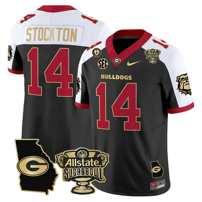 UGA 2025 Sugar Bowl & Georgia Map Patch Vapor Limited Jersey - All Stitched