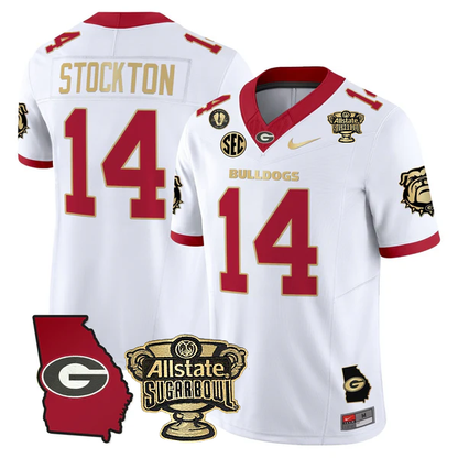UGA 2025 Sugar Bowl & Georgia Map Patch Vapor Limited Jersey - All Stitched