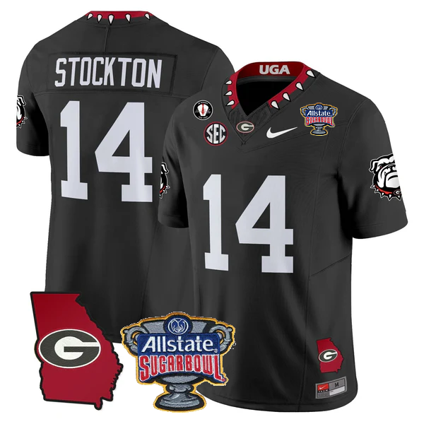 UGA 2025 Sugar Bowl & Georgia Map Patch Vapor Limited Jersey - All Stitched