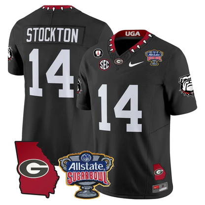 UGA 2025 Sugar Bowl & Georgia Map Patch Vapor Limited Jersey - All Stitched