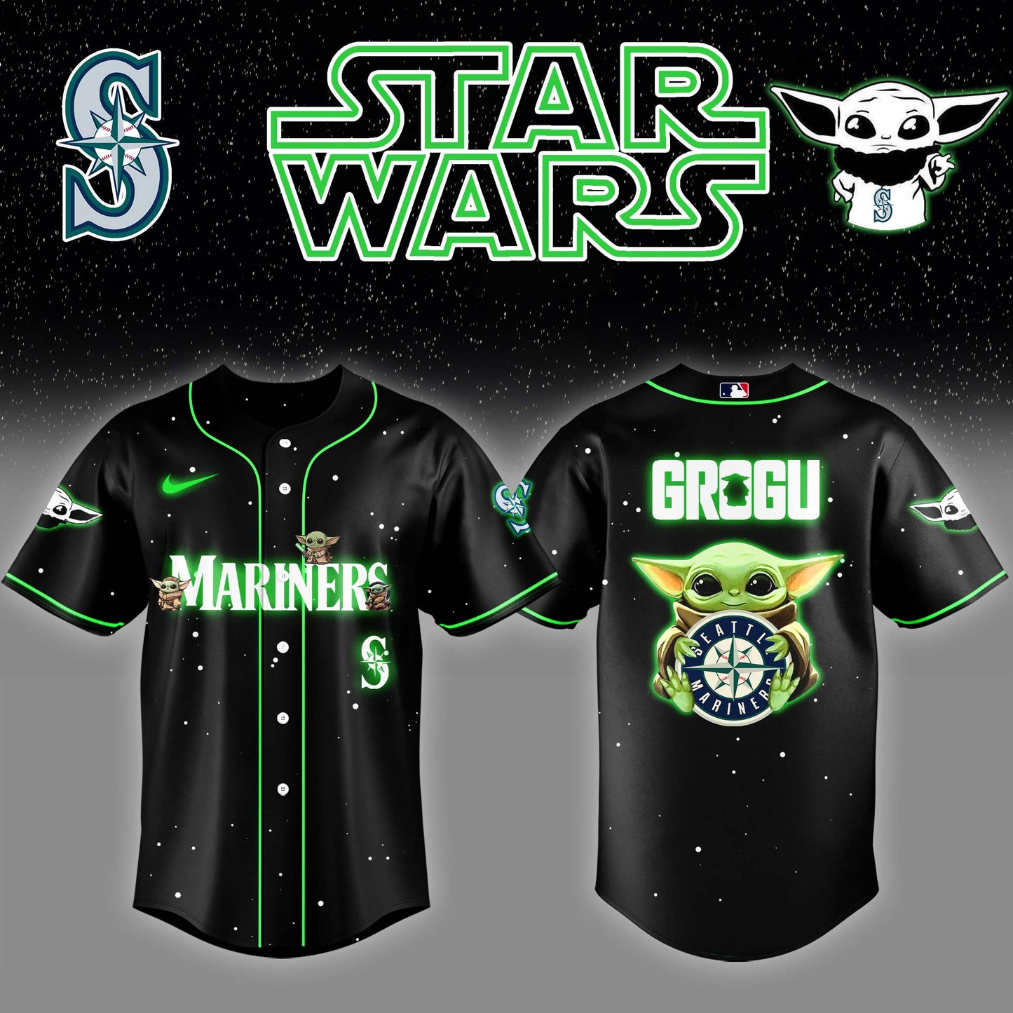 Seattle Mariners x Stars Wars Grogu Night Baseball Jersey Editions Limited v3