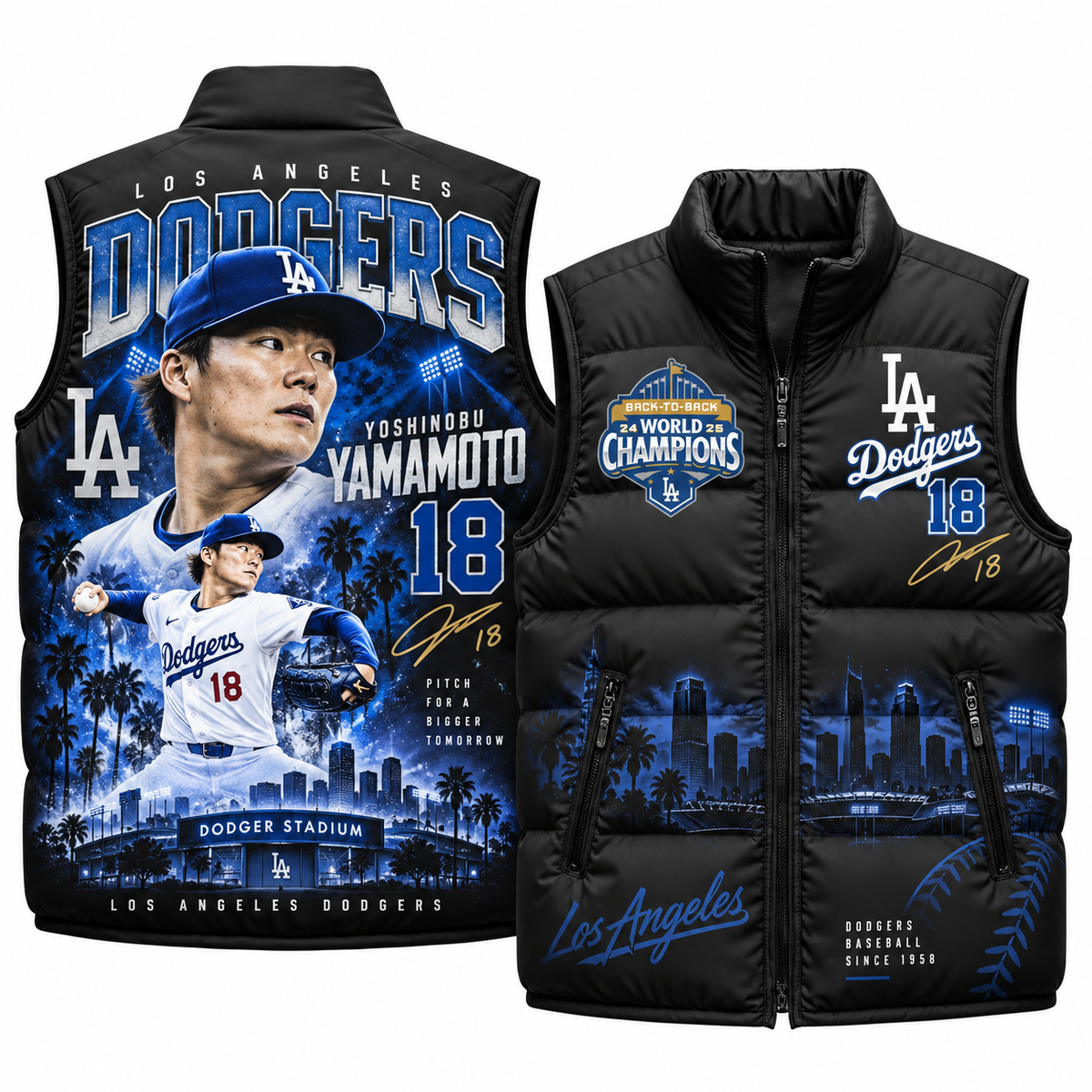 LAD #18 Yamamoto Puffer Vest - Printed