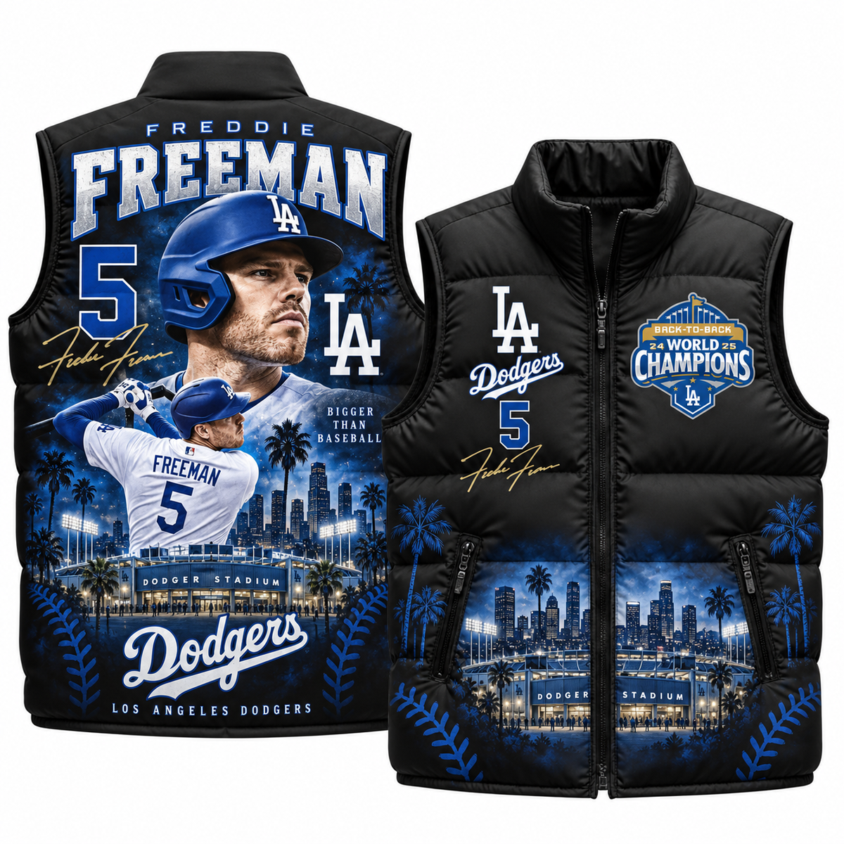 LAD #5 Freddie Freeman Puffer Vest - Printed