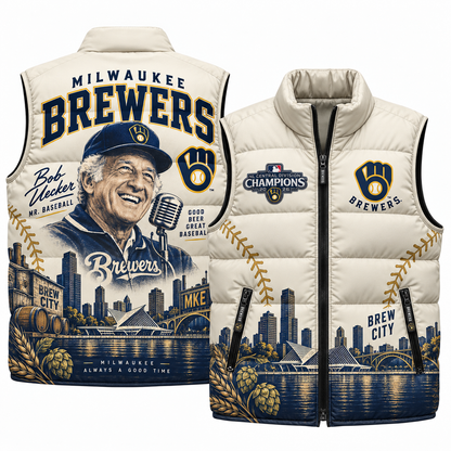 MIL Bob Uecker Puffer Vest - Printed
