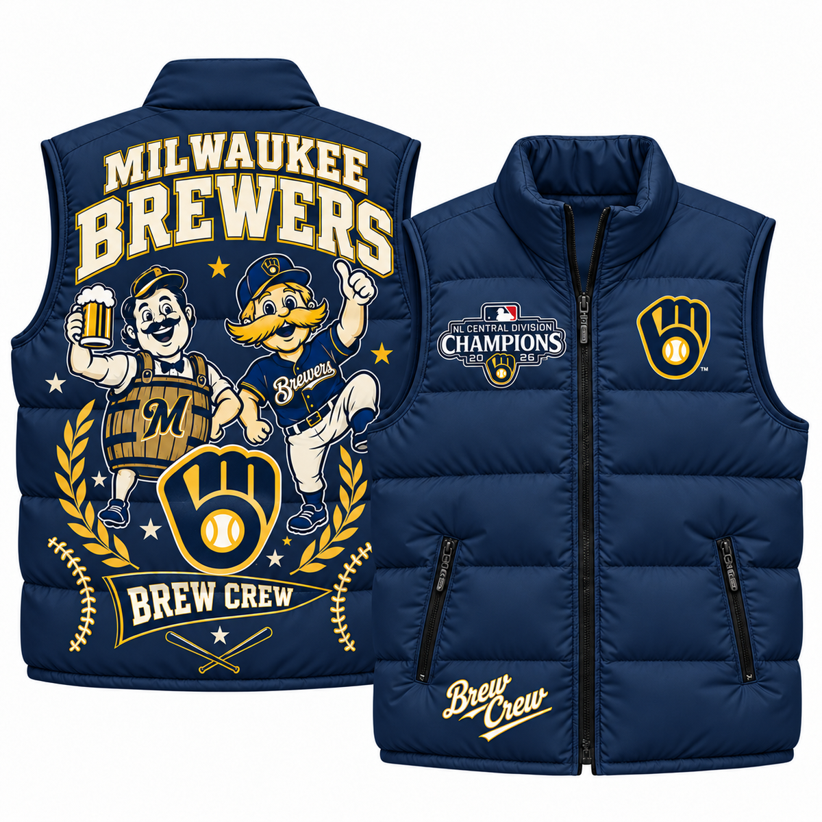 MIL "Brew Crew" Puffer Vest - Printed