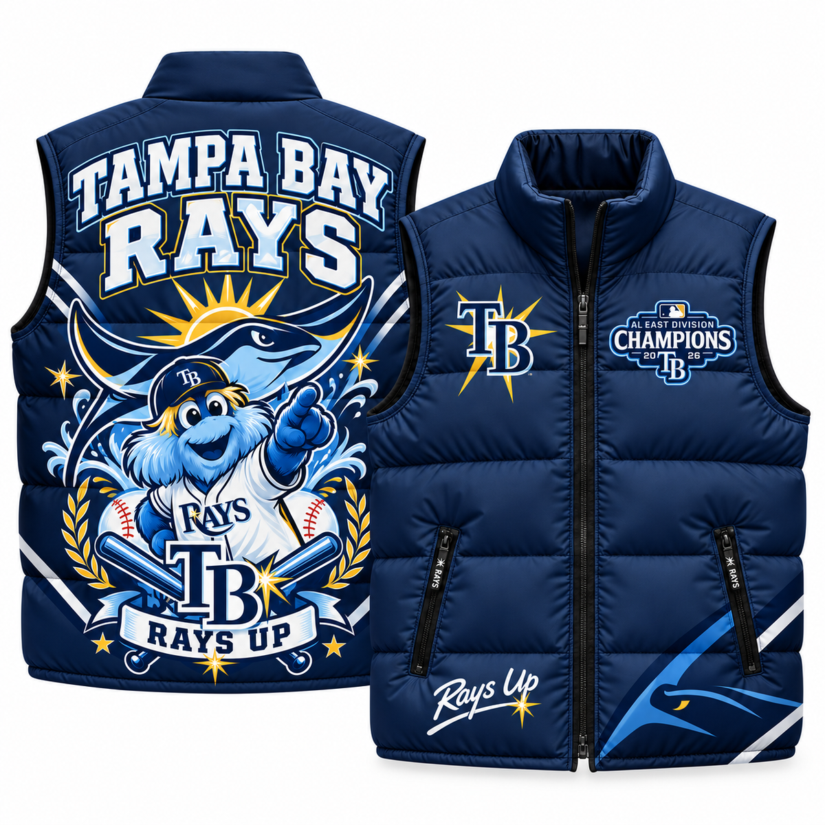 TB "Rays Up" Puffer Vest - Printed V2