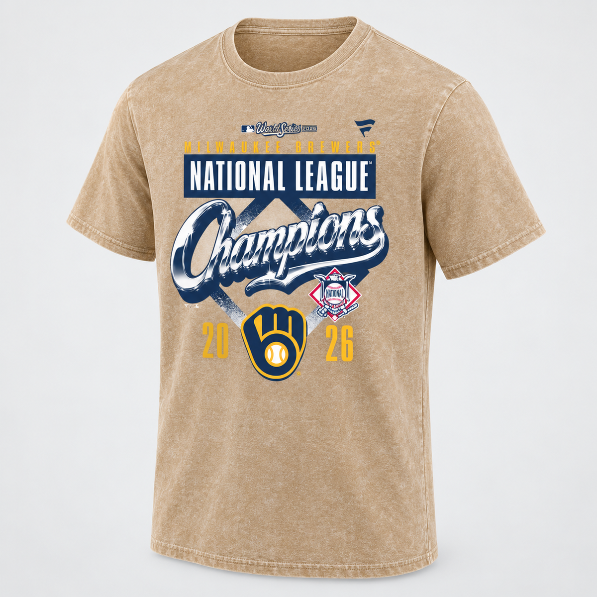 Milwaukee Brewers 2026 NL Champions Washed T-Shirt - Printed
