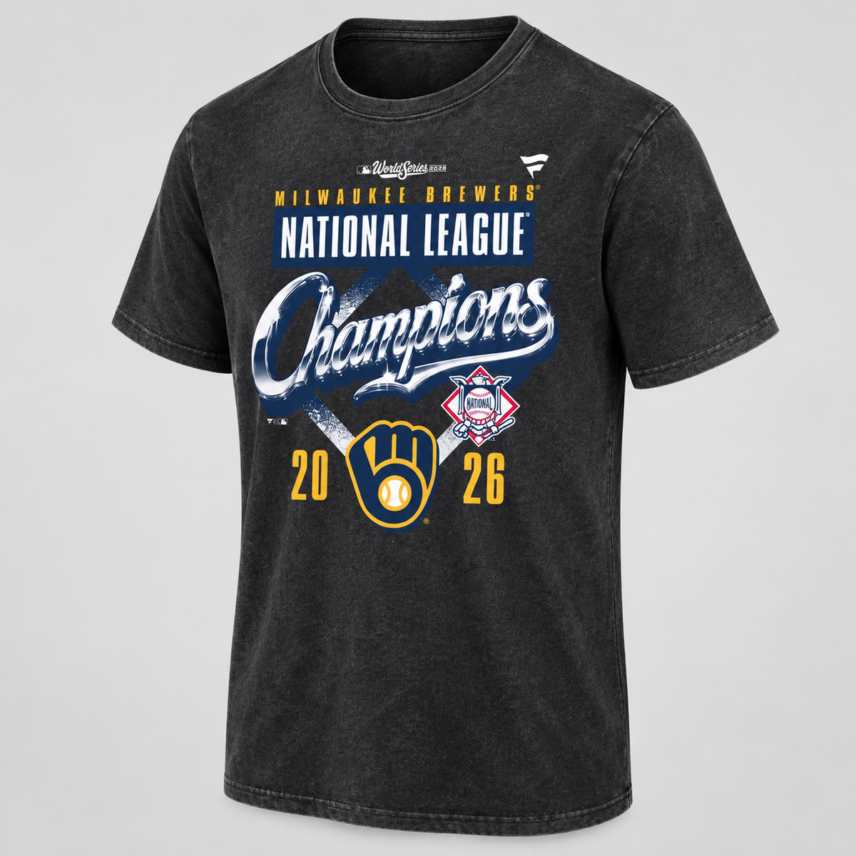 Milwaukee Brewers 2026 NL Champions Washed T-Shirt - Printed