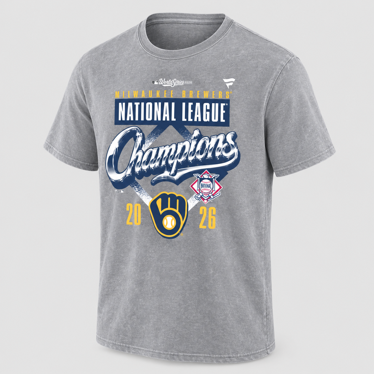 Milwaukee Brewers 2026 NL Champions Washed T-Shirt - Printed