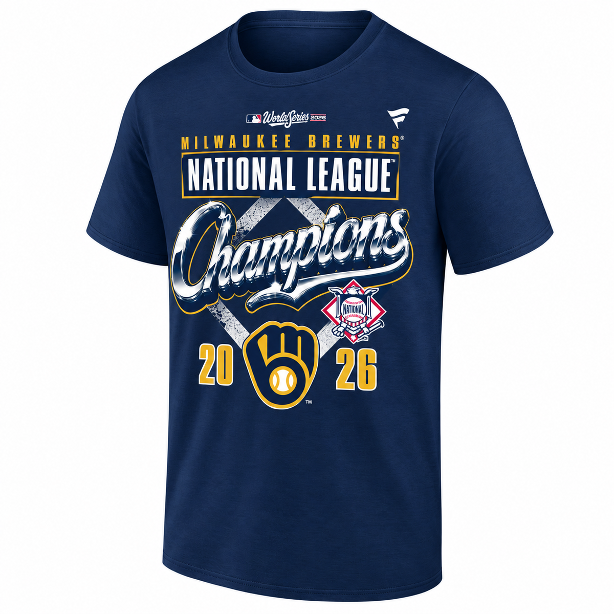 Milwaukee Brewers 2026 NL Champions One Side T-Shirt - Printed