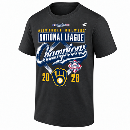 Milwaukee Brewers 2026 NL Champions One Side T-Shirt - Printed