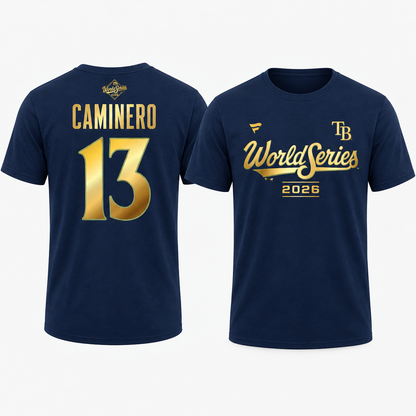 TBR American League Champions 2026 #13 Junior Caminero Yandy Díaz Gold Edition Two Sides T-Shirt - Printed (Copy)