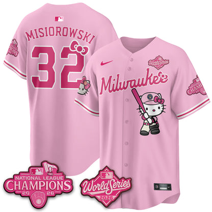 Milwaukee Brewers 2026 NL Champions x Meow KT Vapor Jersey - Stitched