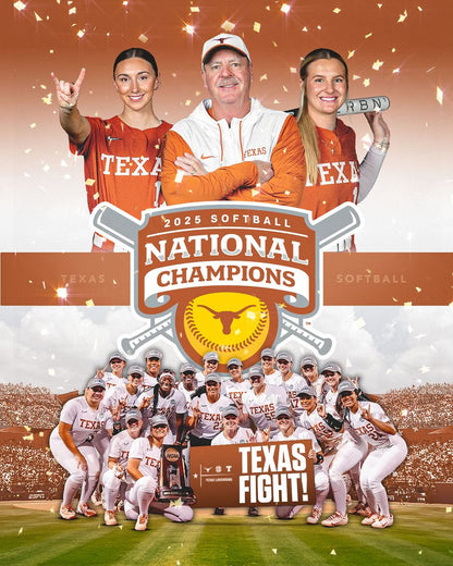 TEX Softball 2025 World Series Champions Limited Custom Jersey - All Stitched