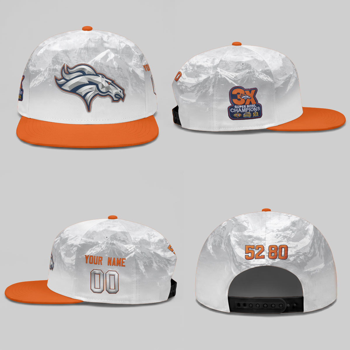 DEN Fan Gear Mile High Edition Personalized Snapback Cap - Printed