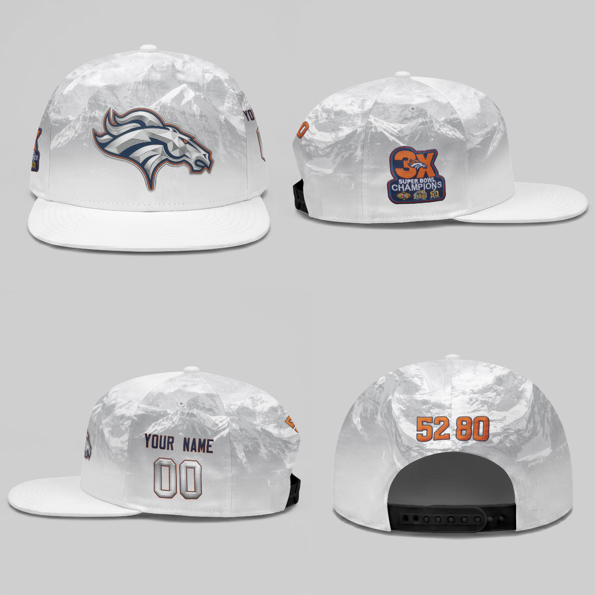 DEN Fan Gear Mile High Edition Personalized Snapback Cap - Printed